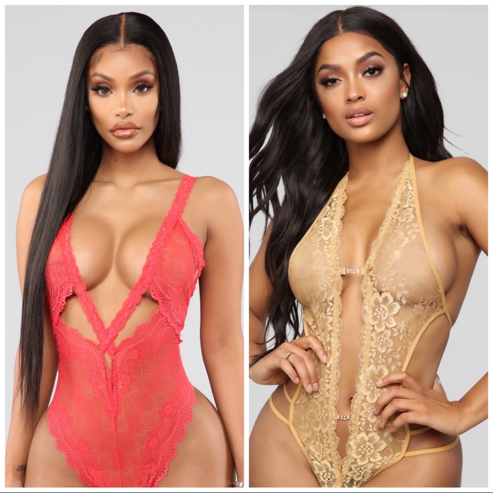 Lot of 2 Fashion Nova Lace Teddies